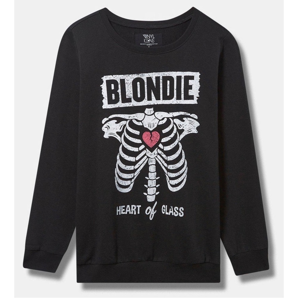 VINYL ICONS Blondie Heart of Glass Skeleton Crewneck Sweatshirt Medium M NEW NWT
